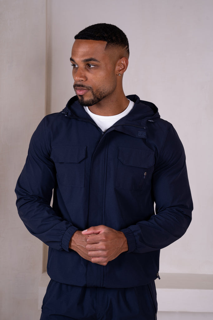 Technical V2 Cargo Windbreaker Jacket - Navy