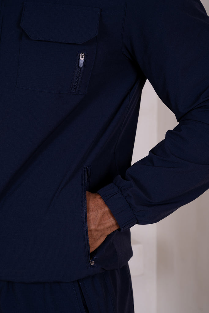 Technical V2 Cargo Windbreaker Jacket - Navy