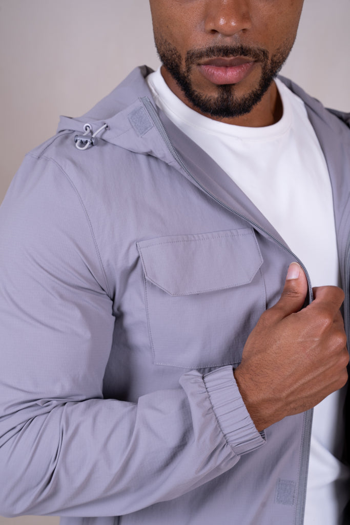 Technical V2 Cargo Windbreaker Jacket - Grey