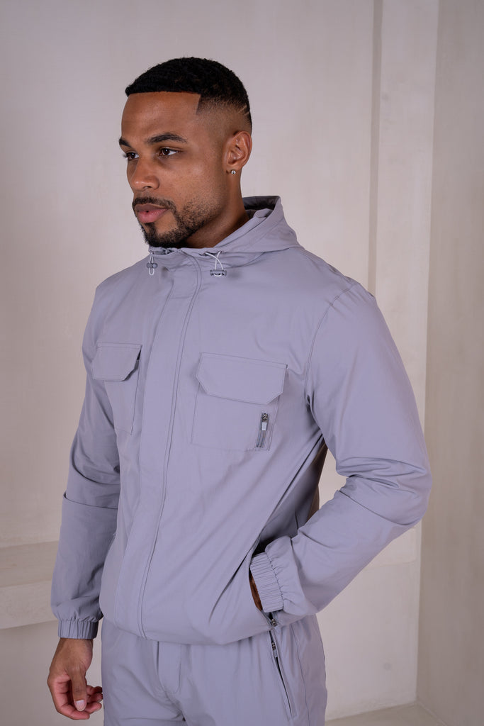 Technical V2 Cargo Windbreaker Jacket - Grey