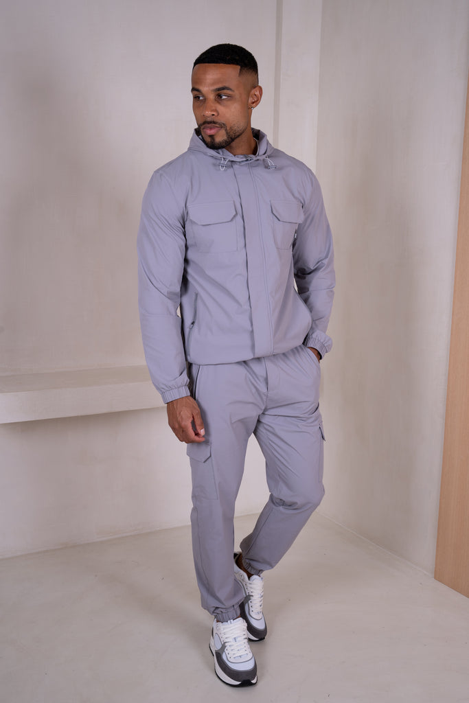 Technical V2 Cargo Windbreaker Jacket - Grey