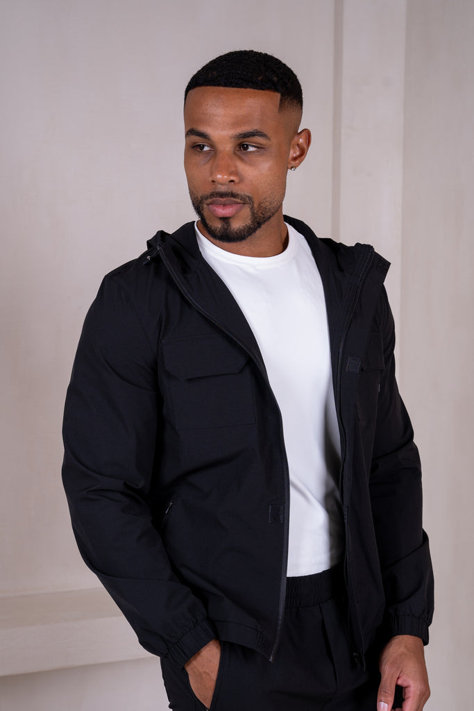 Technical V2 Cargo Windbreaker Jacket - Black