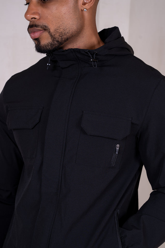 Technical V2 Cargo Windbreaker Jacket - Black
