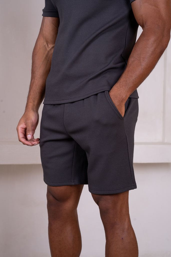 Slim Fit Stretch Shorts - Charcoal