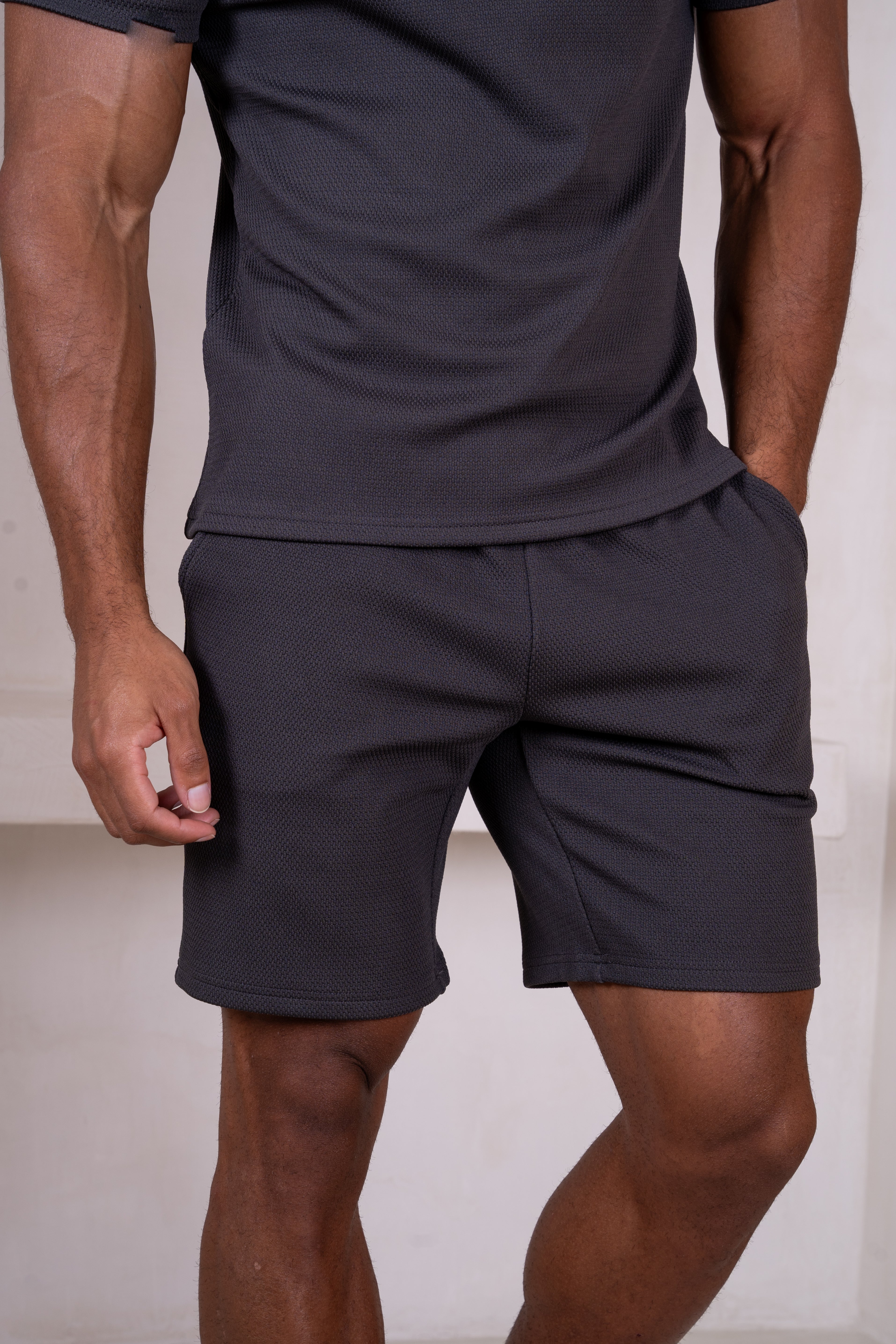 Slim Fit Stretch Shorts - Charcoal