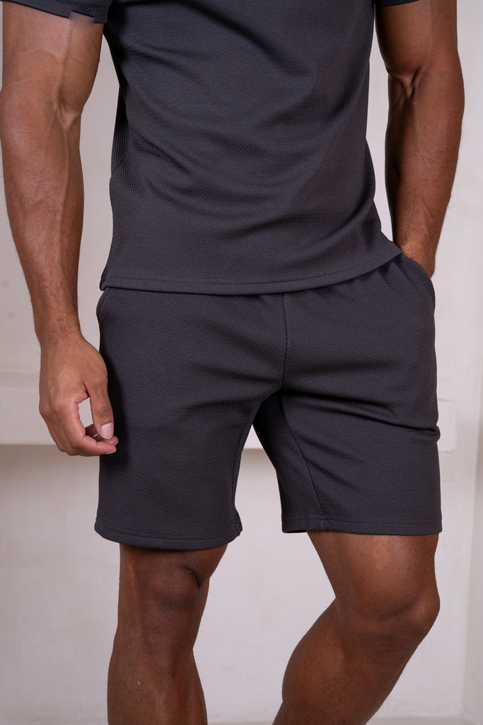 Slim Fit Stretch Shorts - Charcoal