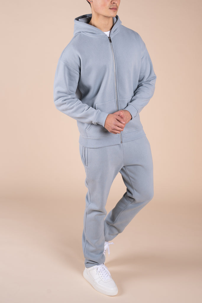 Premium Luxe Zip Up Hoody - Powder Blue