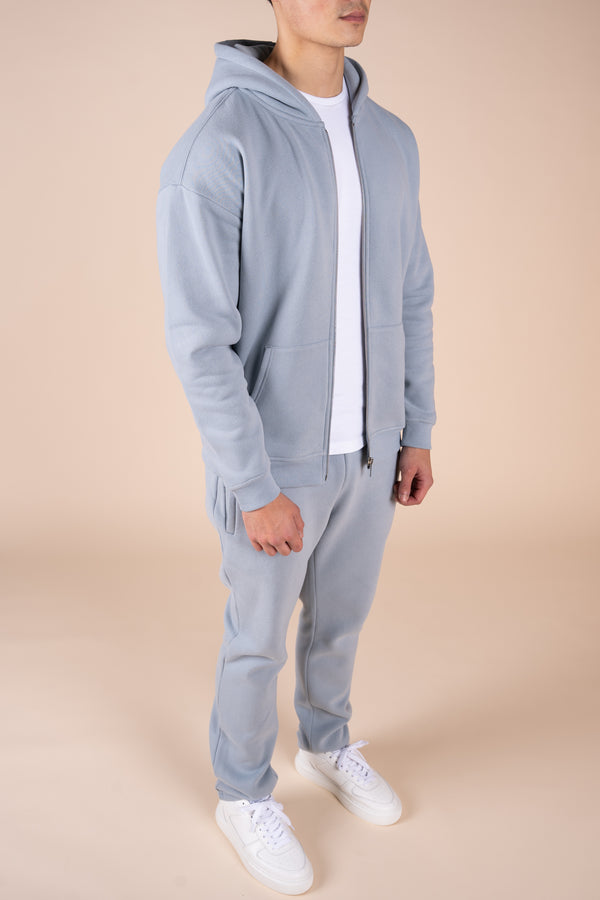 Premium Luxe Zip Up Hoody - Powder Blue