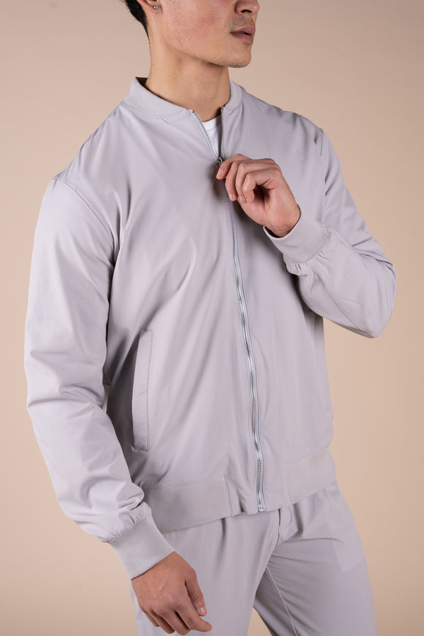 Premium Performance Bomber Jacket - Grey