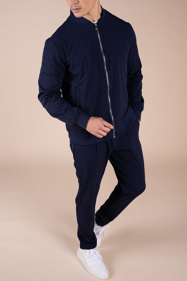 Premium Performance Bomber Jacket - Navy