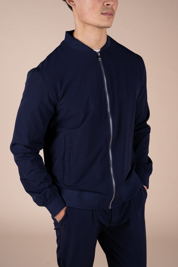 Premium Performance Bomber Jacket - Navy