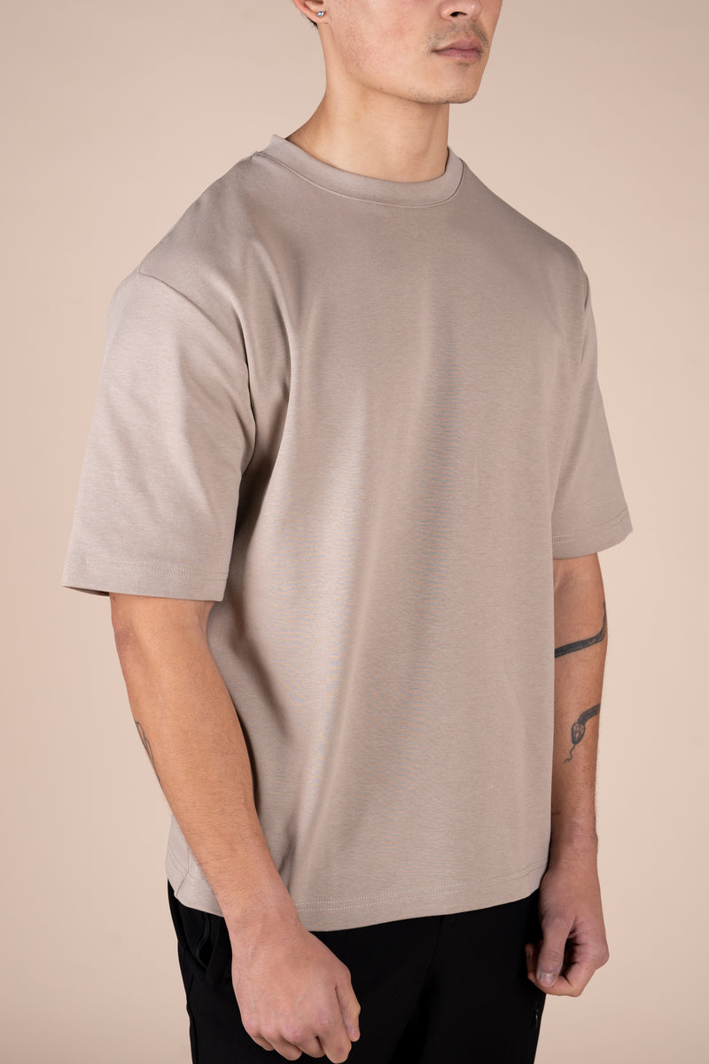 Boxy Fit Oversized T-Shirt - Taupe