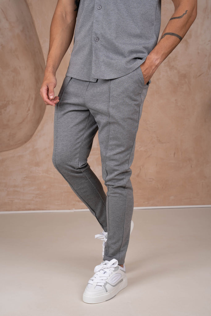 Marl Pintuck Pant - Grey