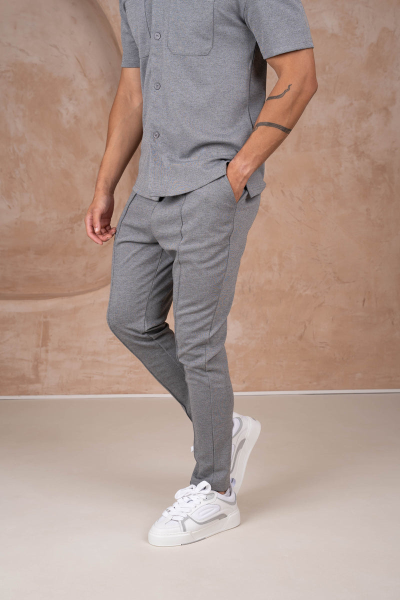 Marl Pintuck Pant - Grey