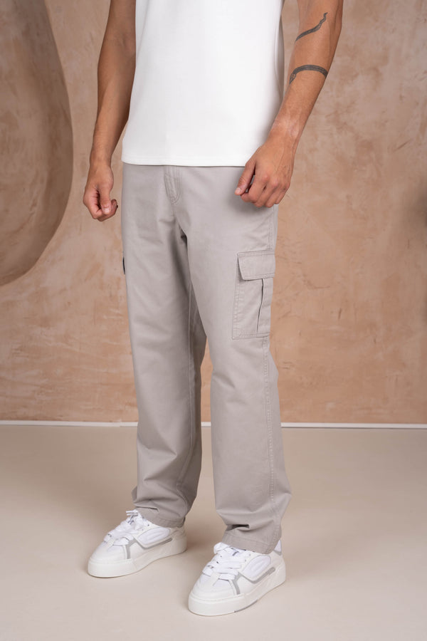 Premium Buckle Cargo Pant - Grey