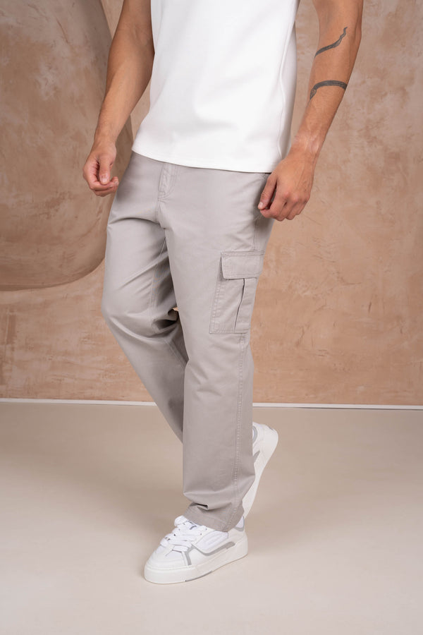 Premium Buckle Cargo Pant - Grey