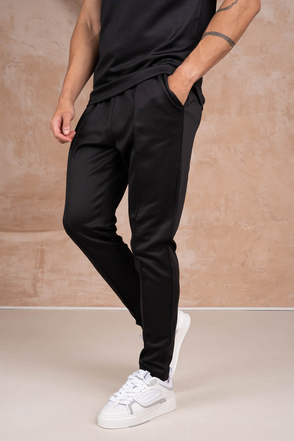 Premium Scuba Pintuck Joggers - Black