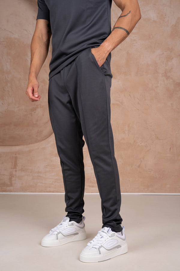 Premium Scuba Pintuck Joggers - Charcoal