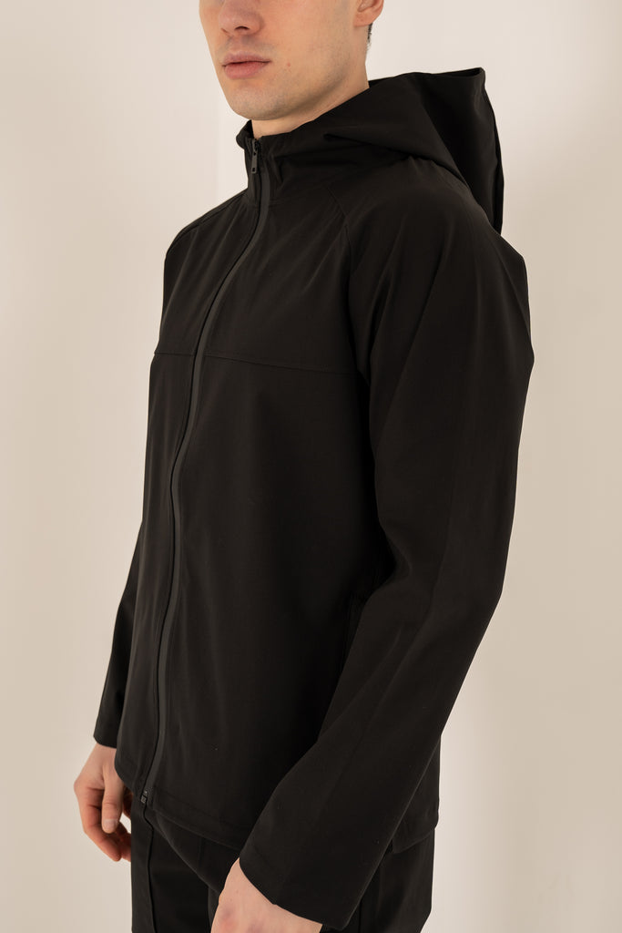 Pinnacle Brushed Technical Windbreaker Jacket - Black