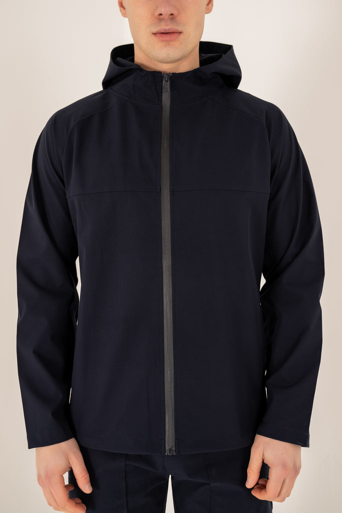 Pinnacle Brushed Technical Windbreaker Jacket - Navy