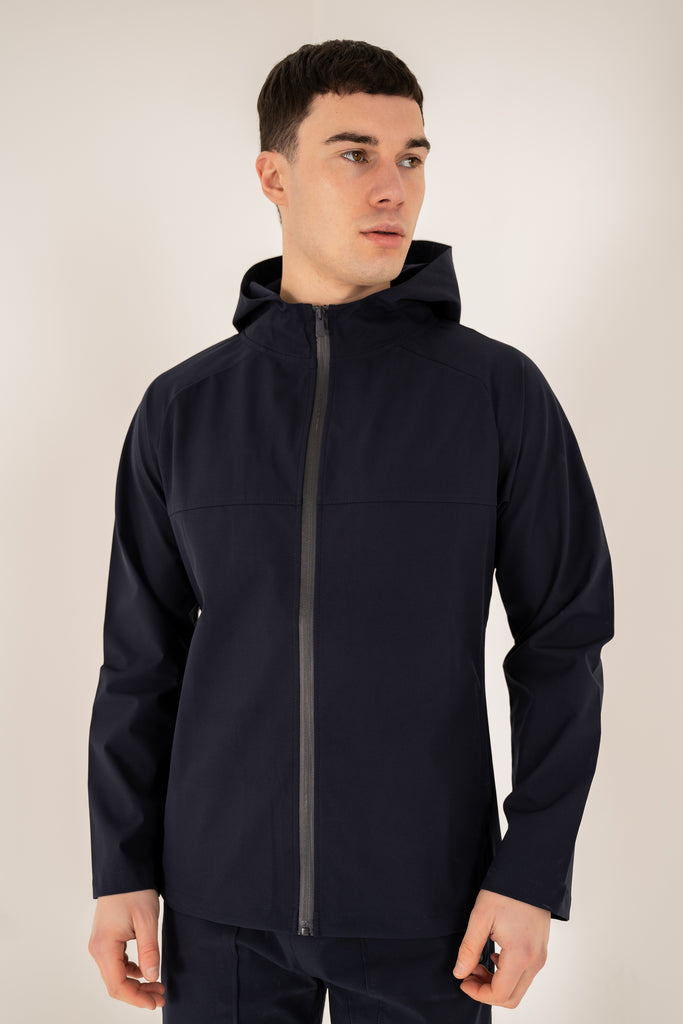 Pinnacle Brushed Technical Windbreaker Jacket - Navy