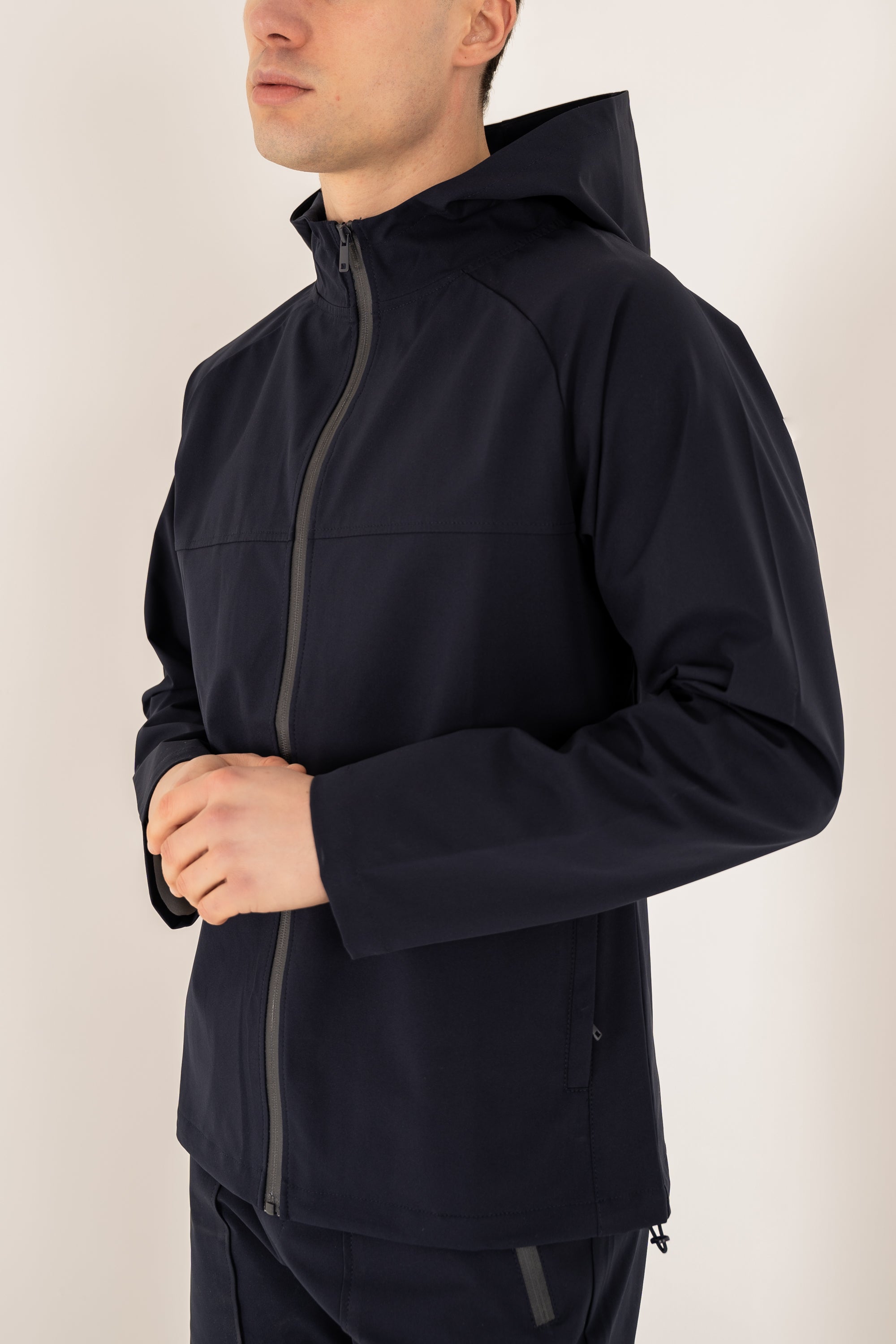 Pinnacle Brushed Technical Windbreaker Jacket - Navy