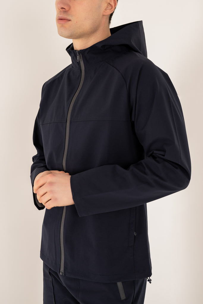 Pinnacle Brushed Technical Windbreaker Jacket - Navy