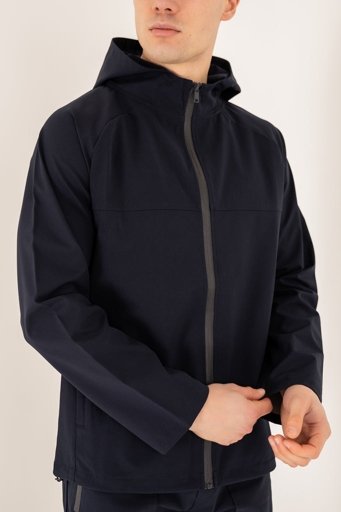 Pinnacle Brushed Technical Windbreaker Jacket - Navy