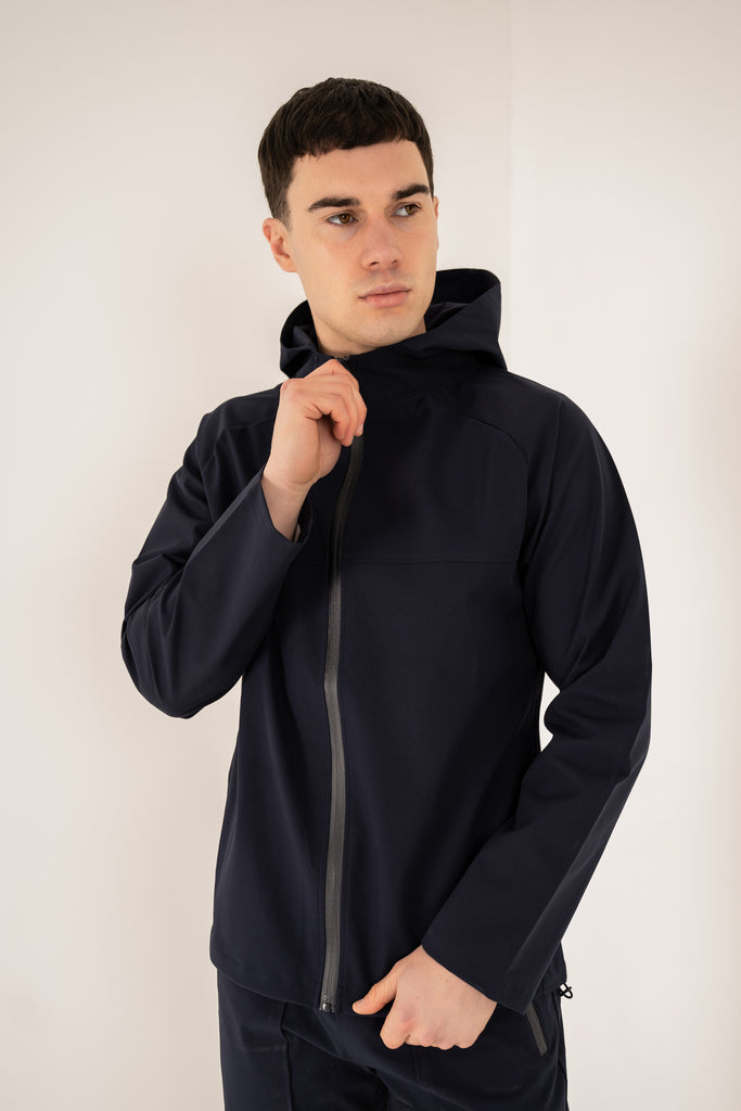 Pinnacle Brushed Technical Windbreaker Jacket - Navy