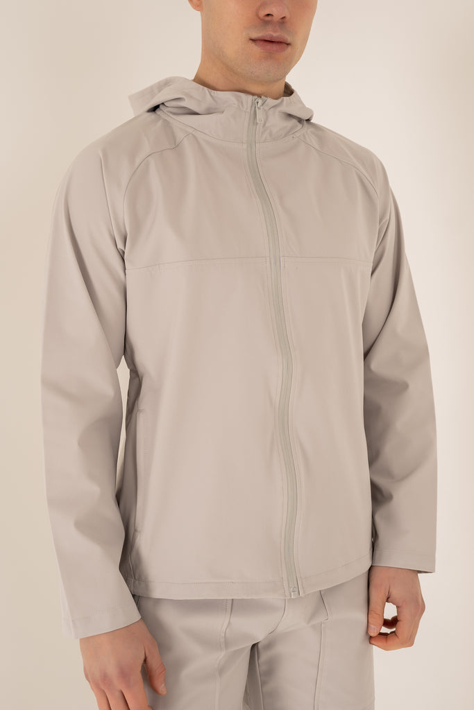 Pinnacle Brushed Technical Windbreaker Jacket - Grey