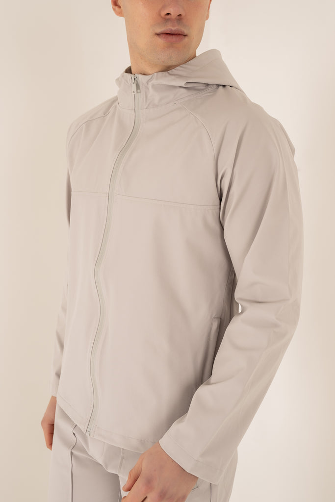 Pinnacle Brushed Technical Windbreaker Jacket - Grey