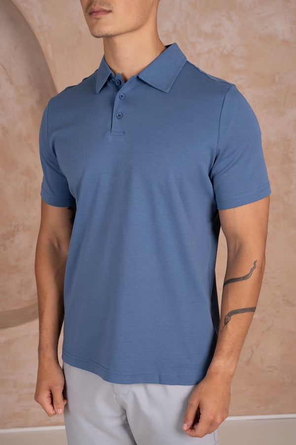 Premium Mercerised Cotton Polo - Navy