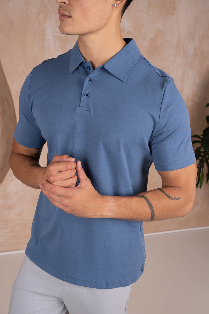 Premium Mercerised Cotton Polo - Navy