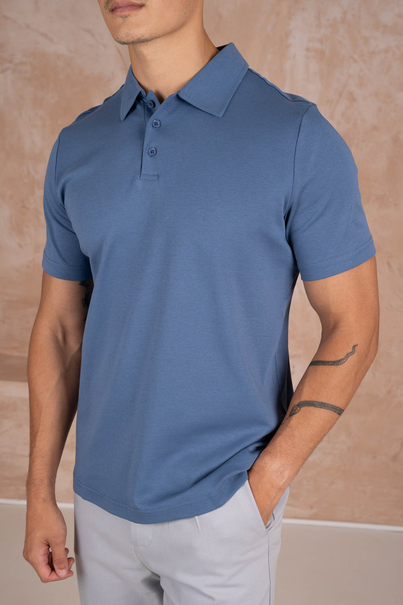 Premium Mercerised Cotton Polo - Navy