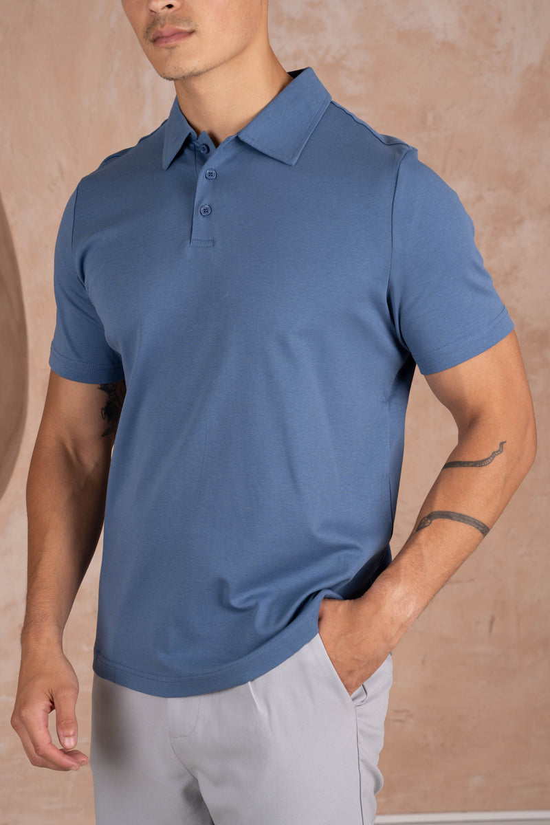 Premium Mercerised Cotton Polo - Navy