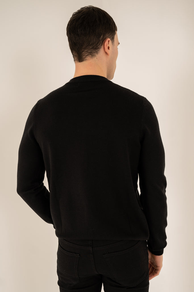 Ultra Fine Knit Crew Neck Jumper - Black