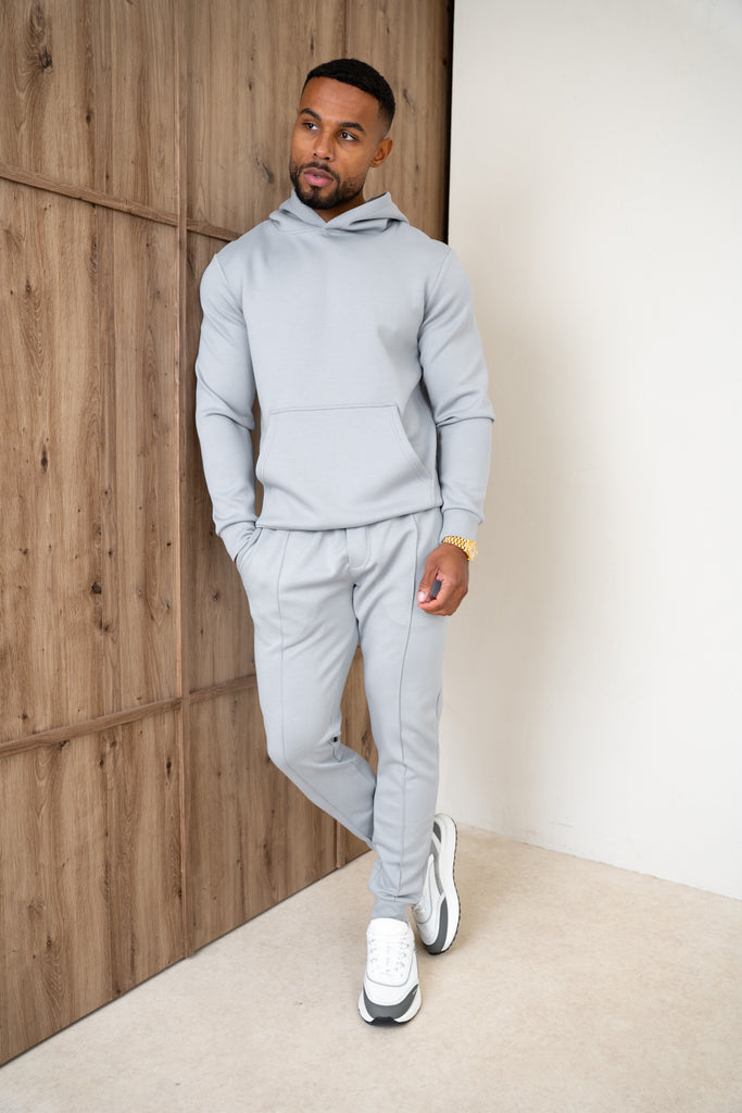 Short interlock à plis - Gris clair