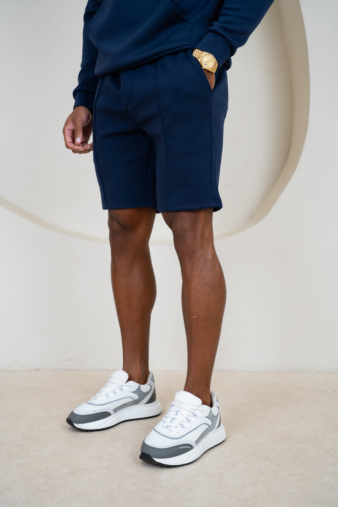 Short interlock à plis - Gris clair