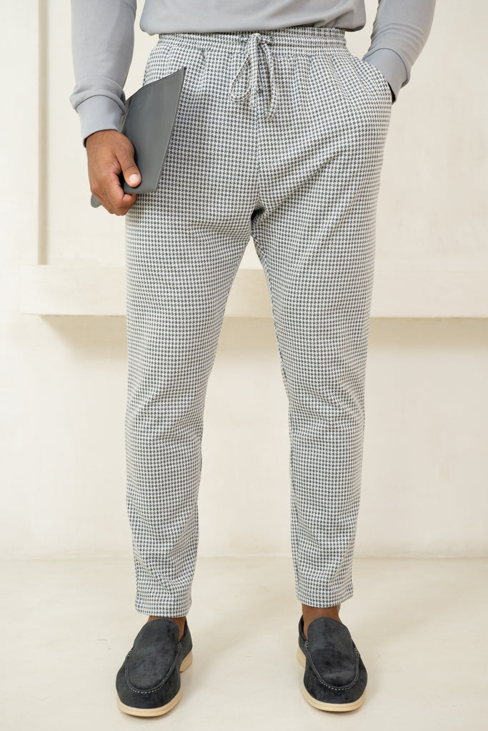 Houndstooth Tailored Pant - Grey