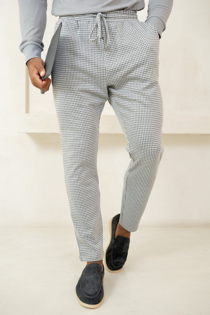 Houndstooth Tailored Pant - Grey