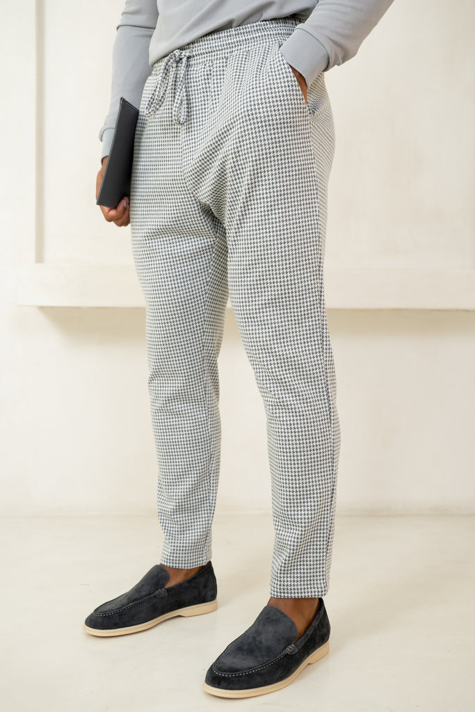 Houndstooth Tailored Pant - Grey
