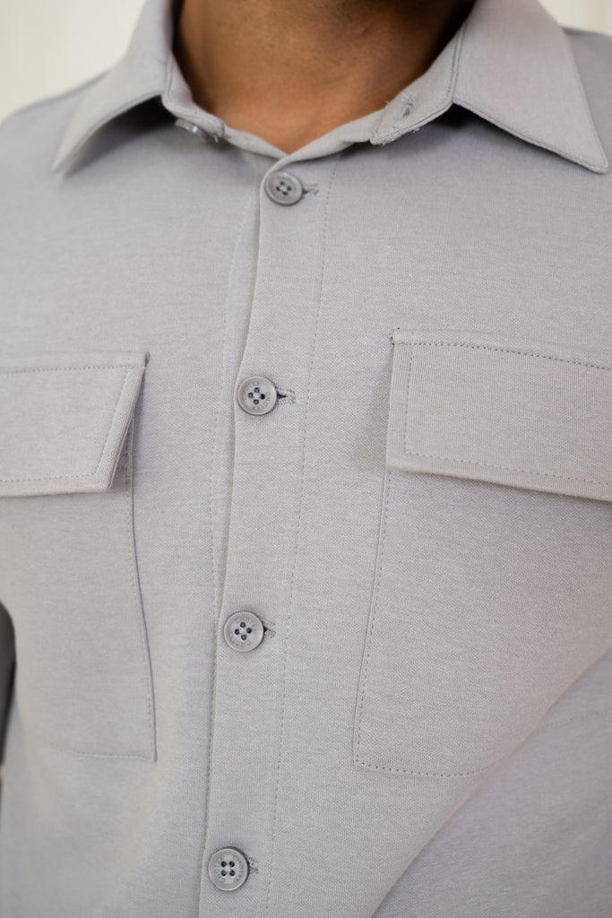 Jersey Interlock Overshirt - Grey