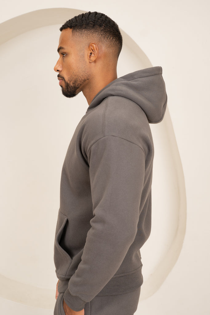 Premium Luxe Zip Up Hoody - Charcoal