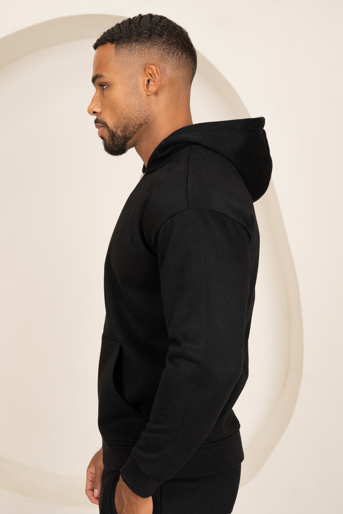 Premium Luxe Zip Up Hoody - Black