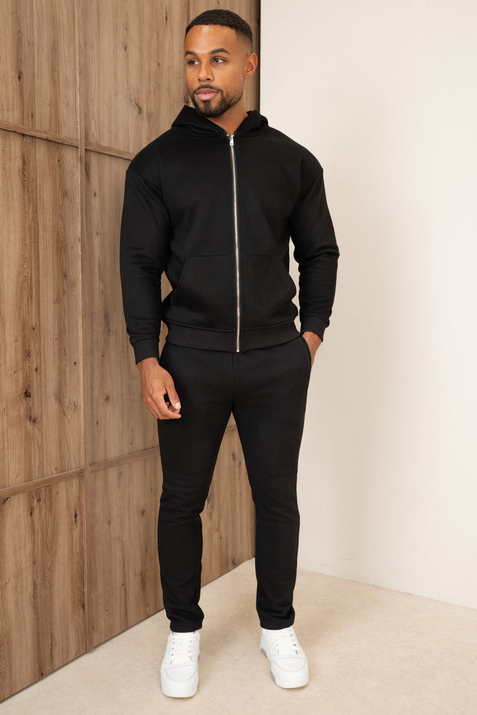 Premium Luxe Zip Up Hoody - Black