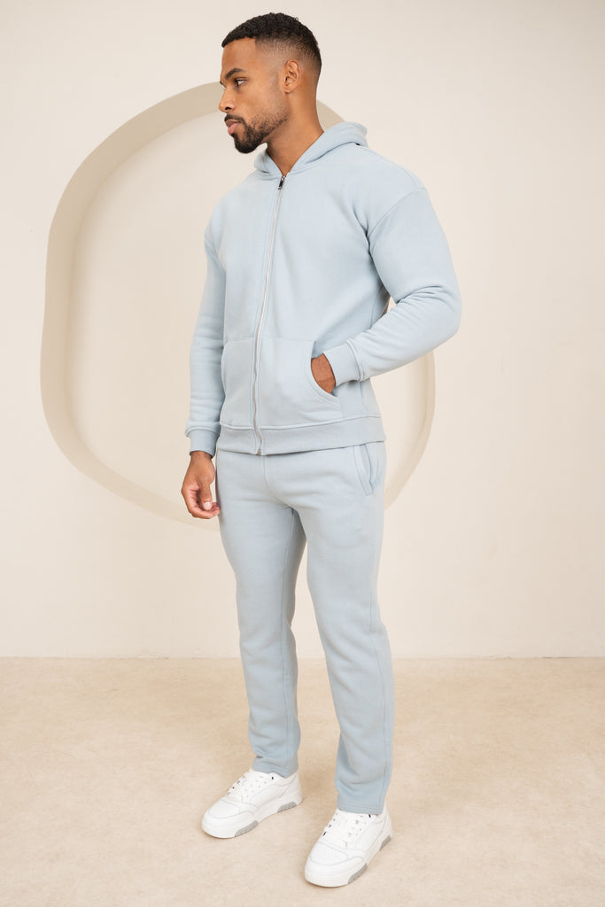 Premium Luxe Zip Up Hoody - Powder Blue