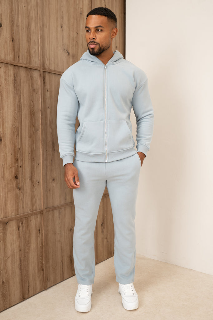Premium Luxe Zip Up Hoody - Powder Blue