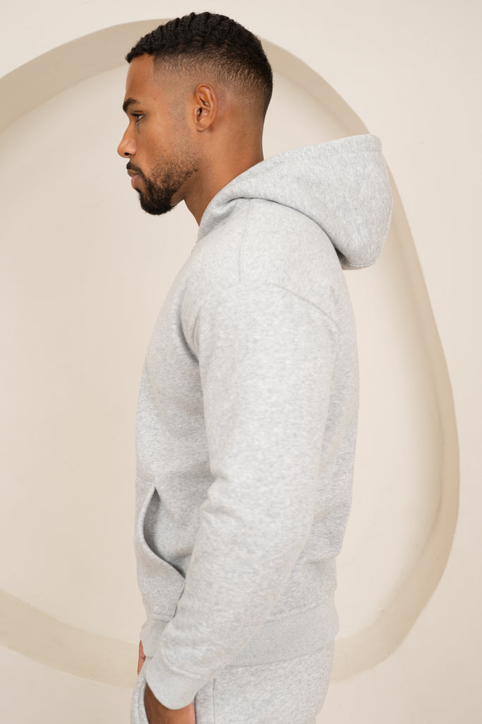 Premium Luxe Zip Up Hoody - Grey Marl