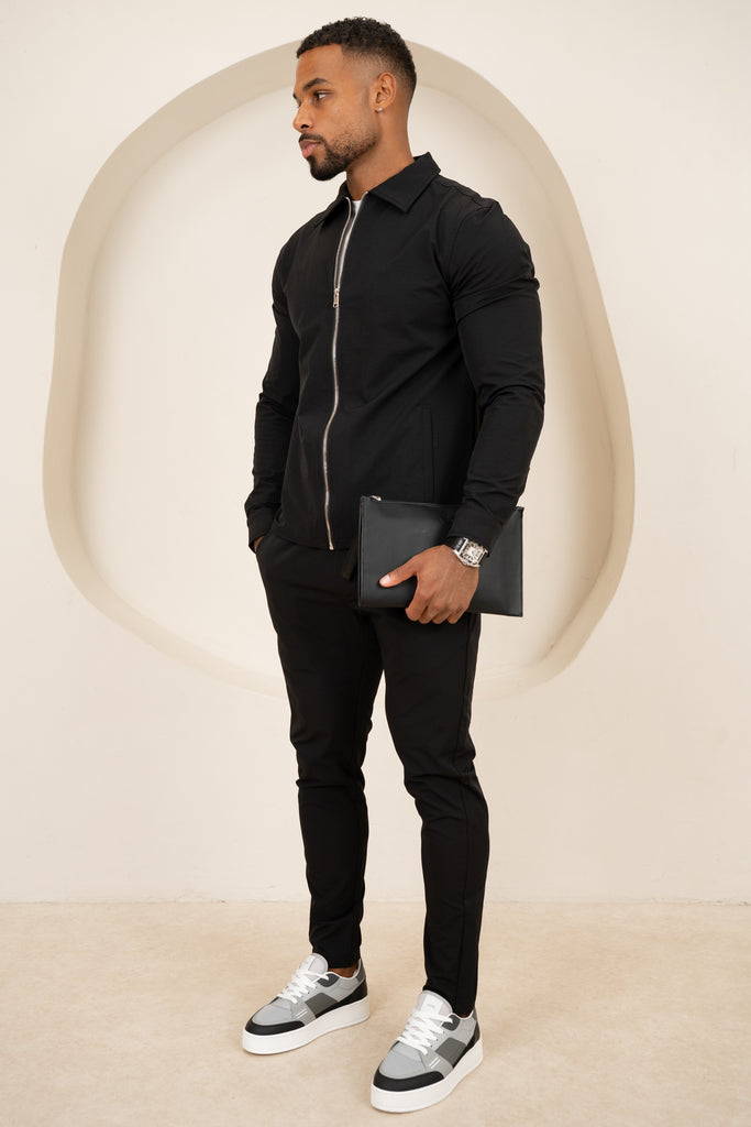 Mode Zip Up Jacket - Black