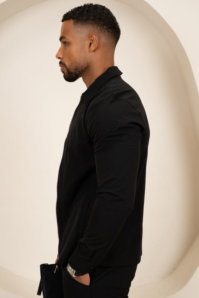 Mode Zip Up Jacket - Black